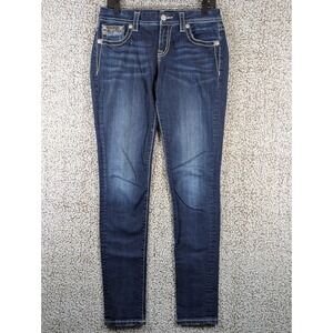 Miss Me Skinny Jeans Women's Size 30x33 (Tag 28) Blue‎ Embellished